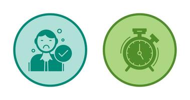 Rejected and Alarm Clock Icon vector