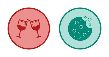 Wine and Cookie Icon vector