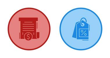 Bill and Price Tag Icon vector