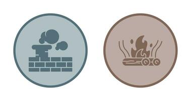 Chimney and Bonfire Icon vector