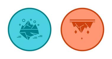 iceberg y carámbano icono vector