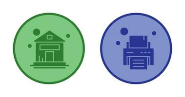 House and Printer Icon vector