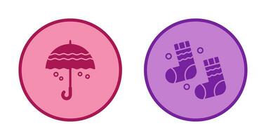 Umbrella and Winter Socks Icon vector