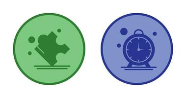 Puzzle and Stop Watch Icon vector