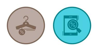 Hanger and Magnifying Glass Icon vector