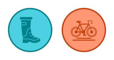 Rain Boots and Cycling Icon vector