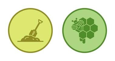 Digging and Honeycomb Icon vector