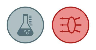 Refraction and beaker Icon vector