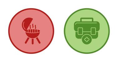 Bbq and First Aid Icon vector