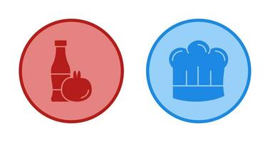 Tomato ketchup and Chef Hat Icon vector