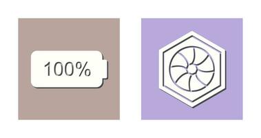 full battery and hexagonal diaphram Icon vector