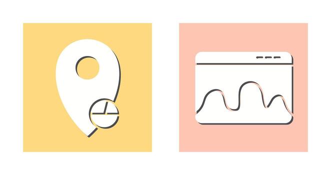 location statistics and webpage statistics  Icon vector