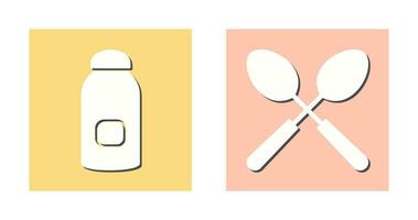 syrup and spoon Icon vector