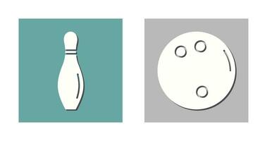 bowling pin and bowling ball Icon vector