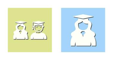 Graduates and Female Graduate Icon vector