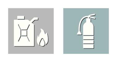 fuel to fire And extinguisher Icon vector