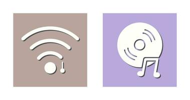 wifi sign and music cd  Icon vector