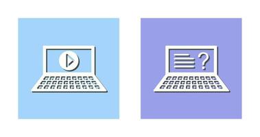 Play Video and Online Exam Icon vector