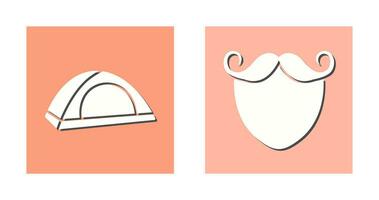 barba y Bigote y acampar icono vector