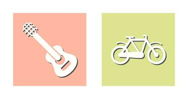 Guitar and Biycle Icon vector