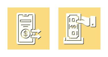 depositar y transferir icono vector