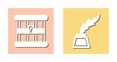 Jail and Inkwell Icon vector