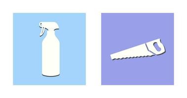 Spray bottle and Handsaw Icon vector
