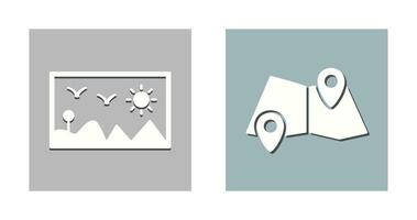 Painting Exhibit and Folded Icon vector