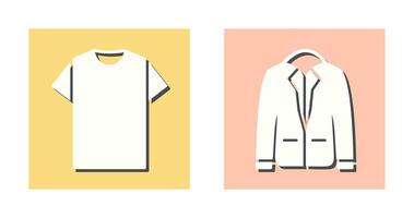 Plain T Shirt and Stylish Jacket Icon vector