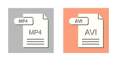 mp4 y avi icono vector