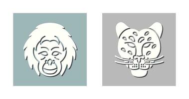 orangután y peligroso icono vector