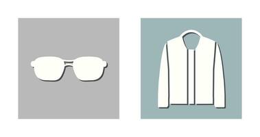 lentes y chaqueta icono vector