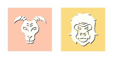 Goat and Gorilla Icon vector