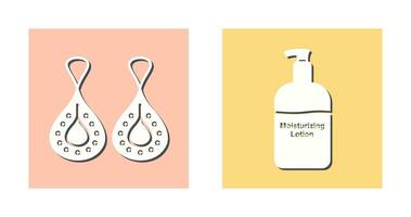 Earring and Lotion Icon vector