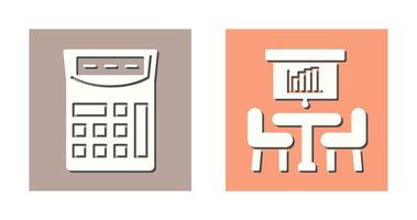 Calculator and meeting Icon vector