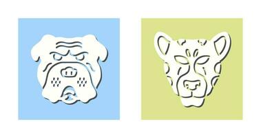 Bulldog and leopard Icon vector