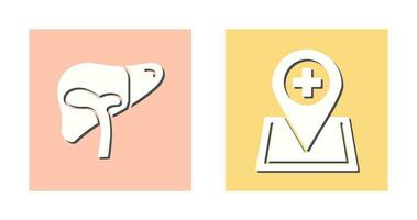 Liver and Location Icon vector