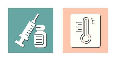 Syringe and Thermoimeter Icon vector