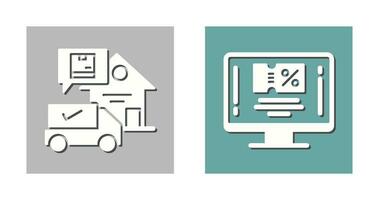 Package Receving and Couption Icon vector