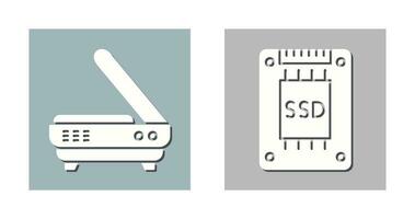 Scanner and Hard drive Icon vector