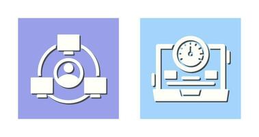 Network and Speedometer Icon vector