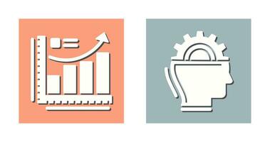 Growth Chart and Machine Learning Icon vector