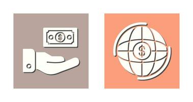 Money and Globe Icon vector