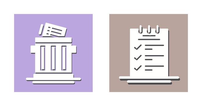 Trash List and Booking CheckList Icon vector