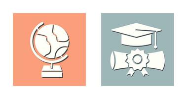 Globe and Graduation Icon vector