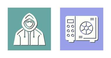 Safe Box and  Hacker Icon vector