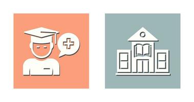 Medicine Faculty and Library Building Icon vector