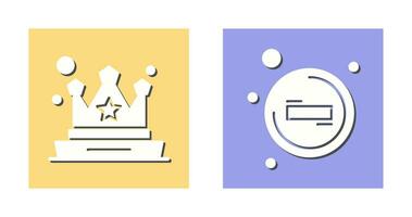 Crown and Remove Icon vector