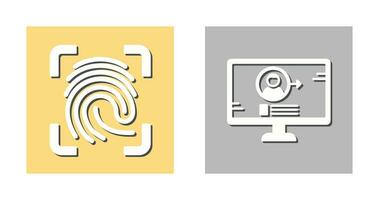 Log and Finger Print Icon vector