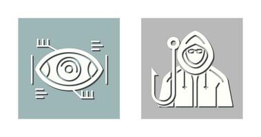 Eye Recongnition and Phishing Icon vector